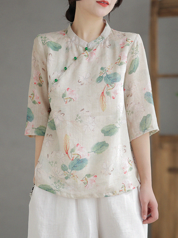 เสื้อลินิน เสื้อผ้าฝ้ายลินิน เสื้อเชิ้ตผ้าลินิน S M l XL จากแบรนด์ ZIMO