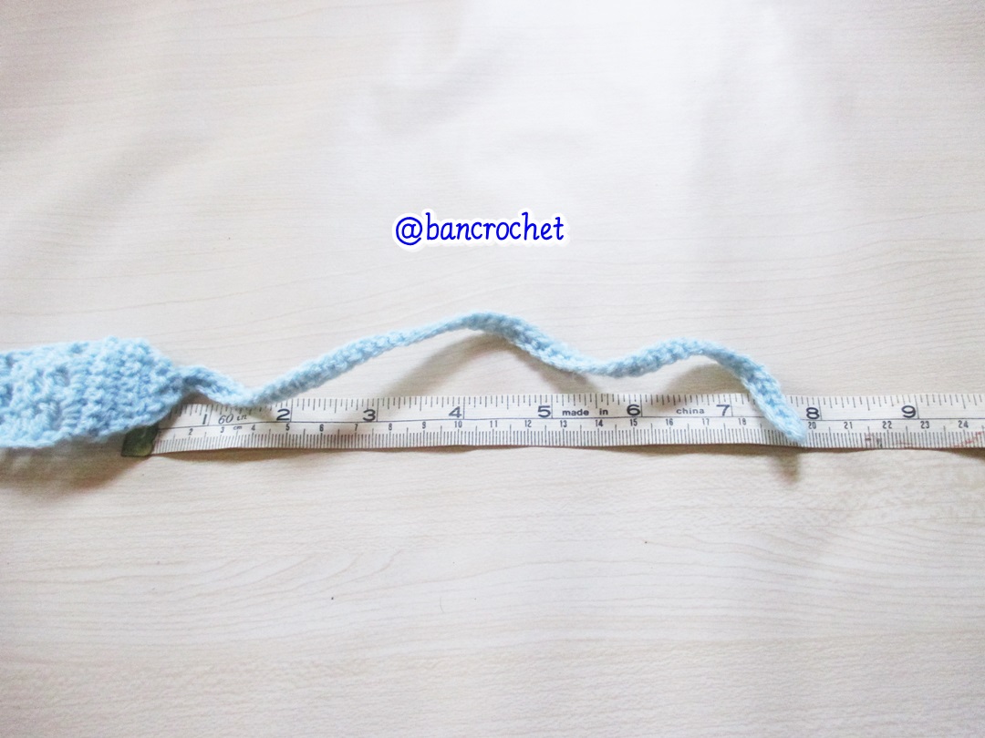 Bancrochet ที่คาดผมถักโครเชต์ crochet headband ฟ้า 1-1.5*13 inch