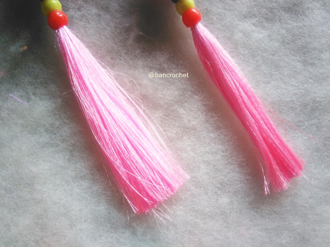 Bancrochet ต่างหูถักโครเชต์ crochet earring หลากสี 4-6 นิ้ว