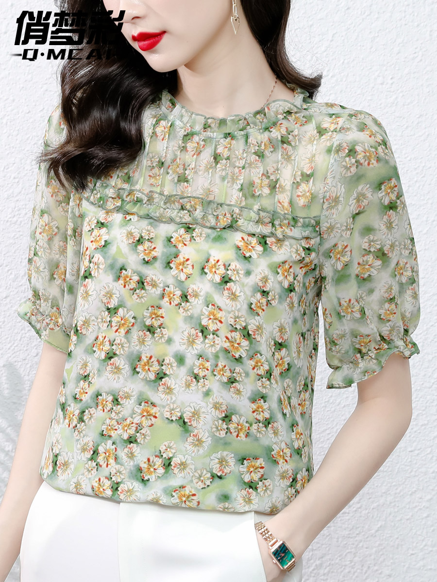 เสื้อชีฟอง เสื้อแฟชั่นสุภาพสตรีวัยผู้ใหญ่ มีไซต์ อก34นิ้ว-43นิ้ว
