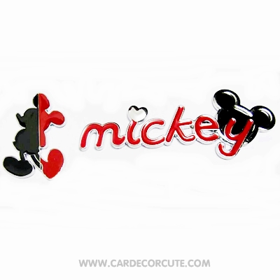 (ลด 5 % ) MICKEY-MINNIE-โลโก้สติ๊กเกอร์โลหะติดรถยนต์