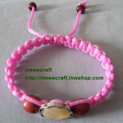 สร้อยข้อมือเชือกร่มแบบเลื่อนได้#Bra017 size7.6"