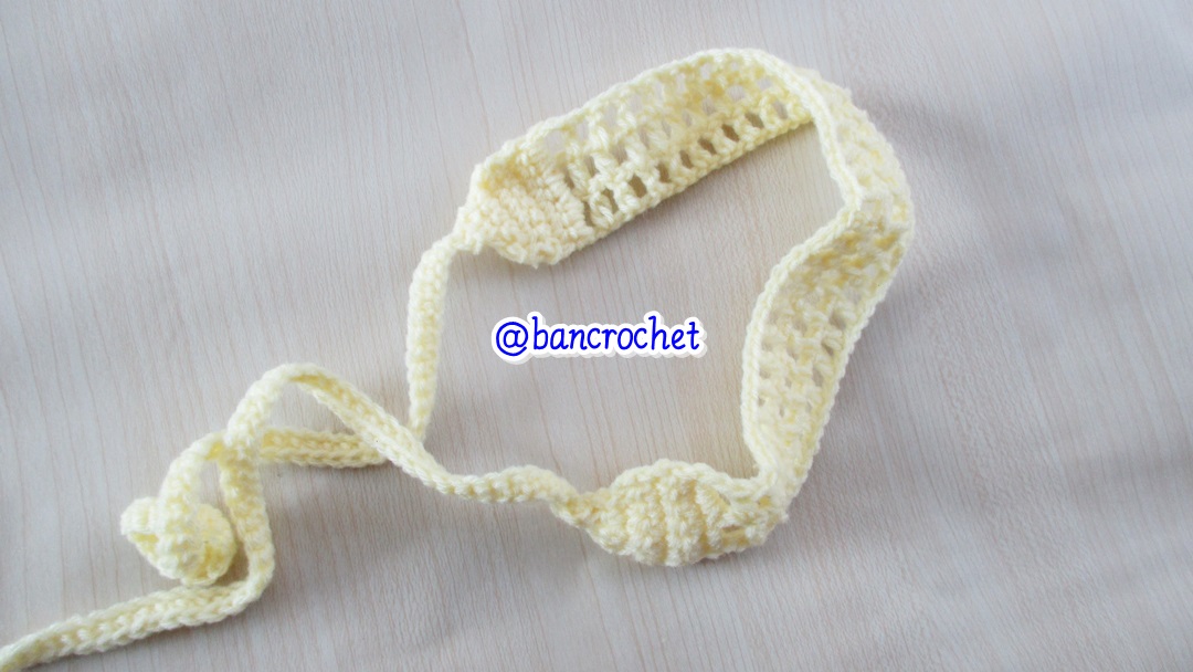 Bancrochet ที่คาดผมถักโครเชต์ crochet headband เหลืองอ่อน 1-1.5*13 inch