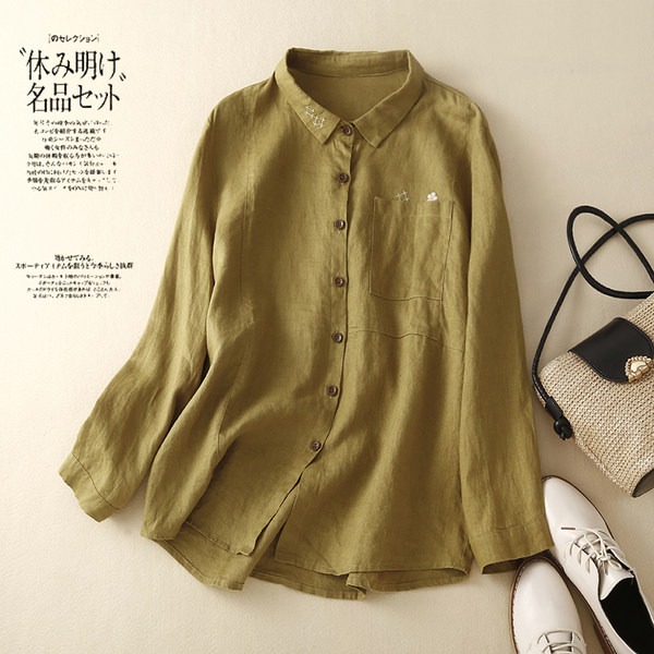 เสื้อลินิน เสื้อผ้าฝ้ายลินิน เสื้อเชิ้ตผ้าลินิน