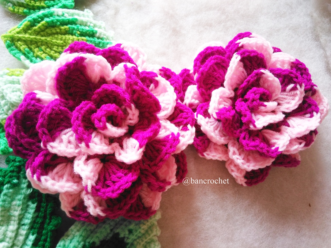 กุหลาบถักไหมพรม Rose Flowers Crochet หลากสี 4 นิ้ว