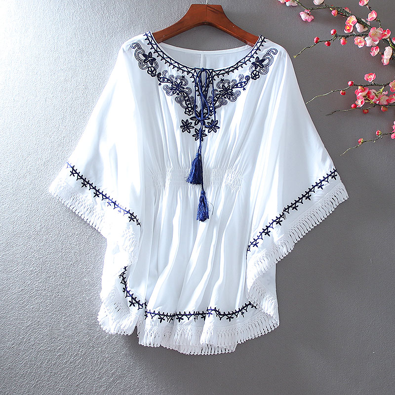 เสื้อลินิน เสื้อผ้าฝ้ายลินิน เสื้อเชิ้ตผ้าลินิน ปักลายสวยๆด้วยด้าย สไตล์VINTAGE BY Dreamroom