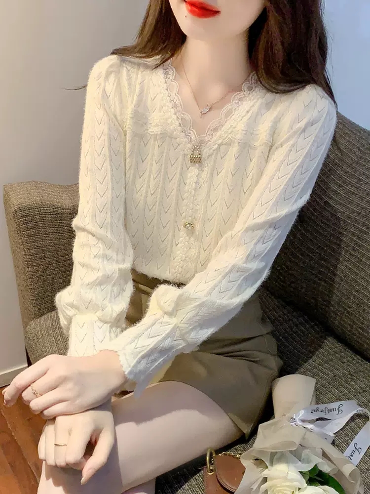 เสื้อลูกไม้ เสื้อเชิ้ตแขนยาว