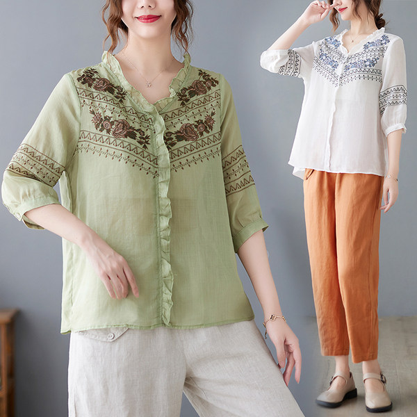 เสื้อลินิน แบบเสื้อสวยๆ เสื้อผ้าฝ้ายลินิน เสื้อเชิ้ตผ้าลินิน BY LININ