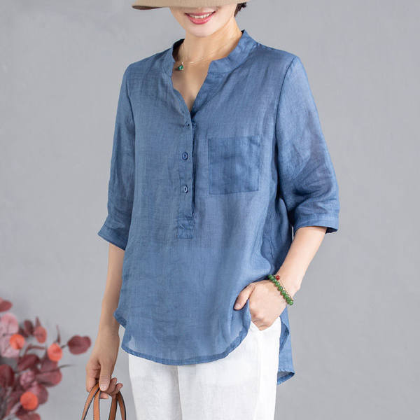 เสื้อลินิน เสื้อผ้าฝ้ายลินิน เสื้อเชิ้ตผ้าลินิน BY Zimo