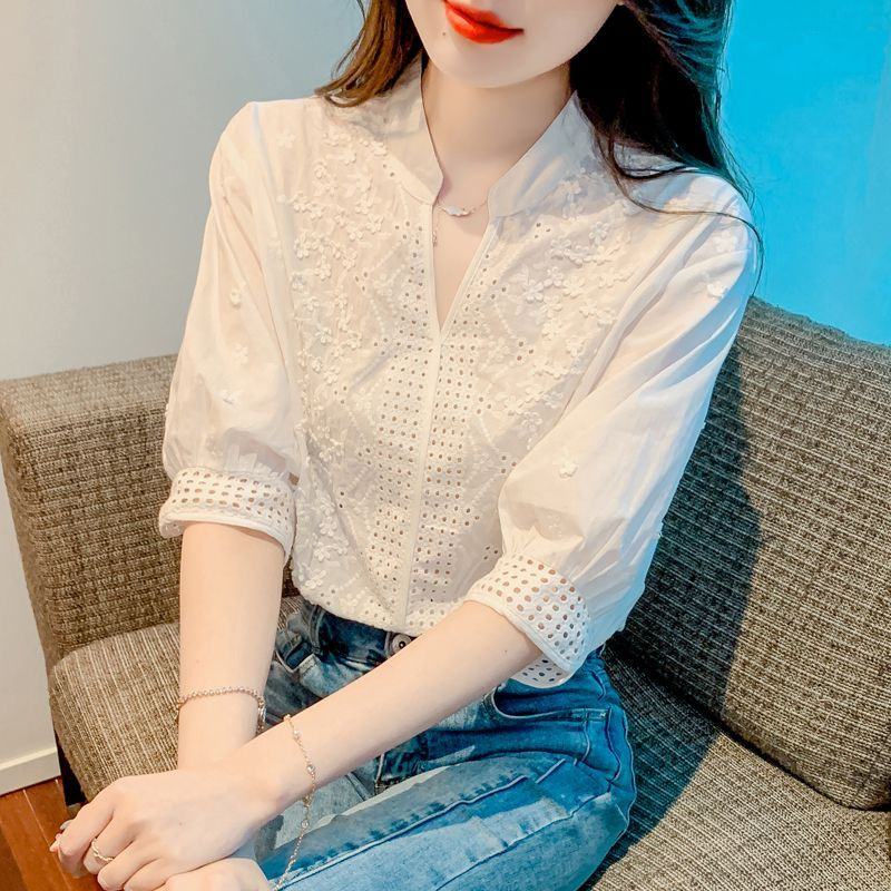 เสื้อเชิ้ตผู้หญิงใส่ทํางาน 390 บาทต่อชิ้น ฟรีค่าจัดส่ง