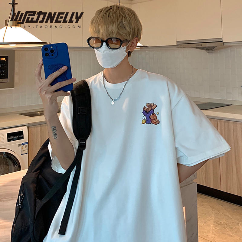เสื้อยืดคอกลม ผู้ชาย เสื้อยืดผู้ชายเกาหลี เสื้อยืดเกาหลี แบรนด์ NELLY