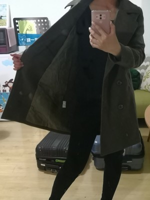 เสื้อโค้ทกันหนาว สไตล์ญี่ปุ่น ผ้าวูลเนื้อนิ่ม บุซับในกันลม พร้อมส่งจ้า เขียวขี้ม้า