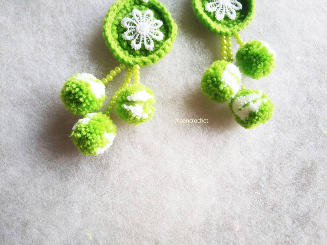 ต่างหูถักโครเชต์ crochet earrings หลากสี 4-6 นิ้ว