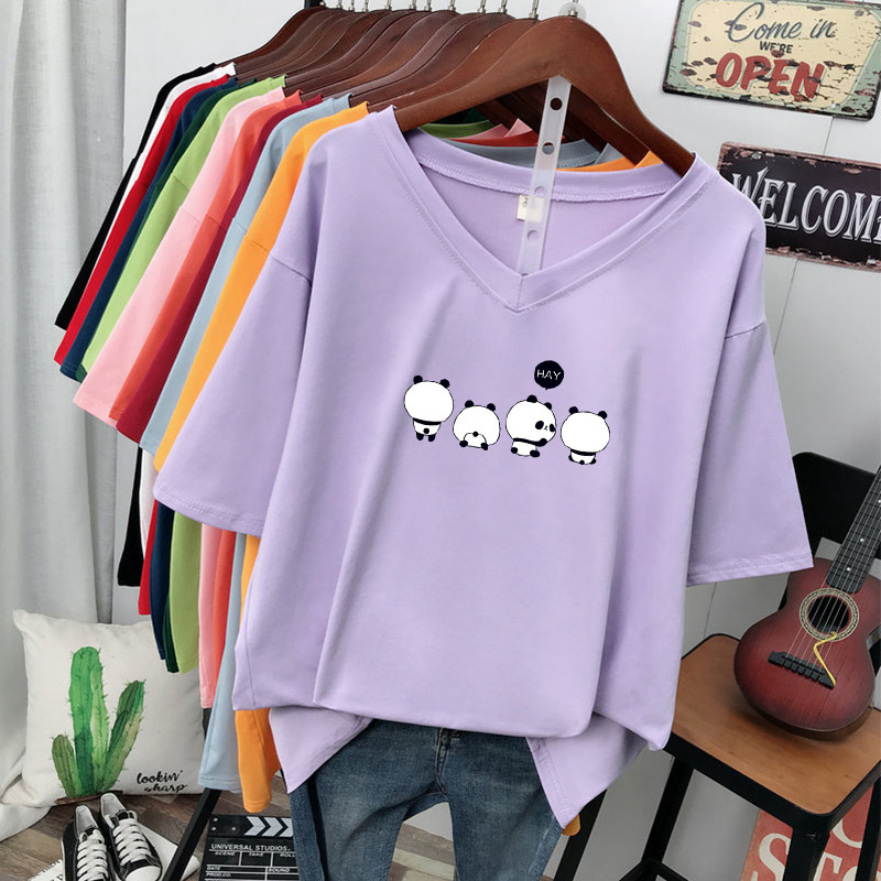 เสื้อยืดคอตตอน สกรีนลายน่ารัก มีหลากหลายสี ส่งฟรีทั่วไทย BY JIMIAO