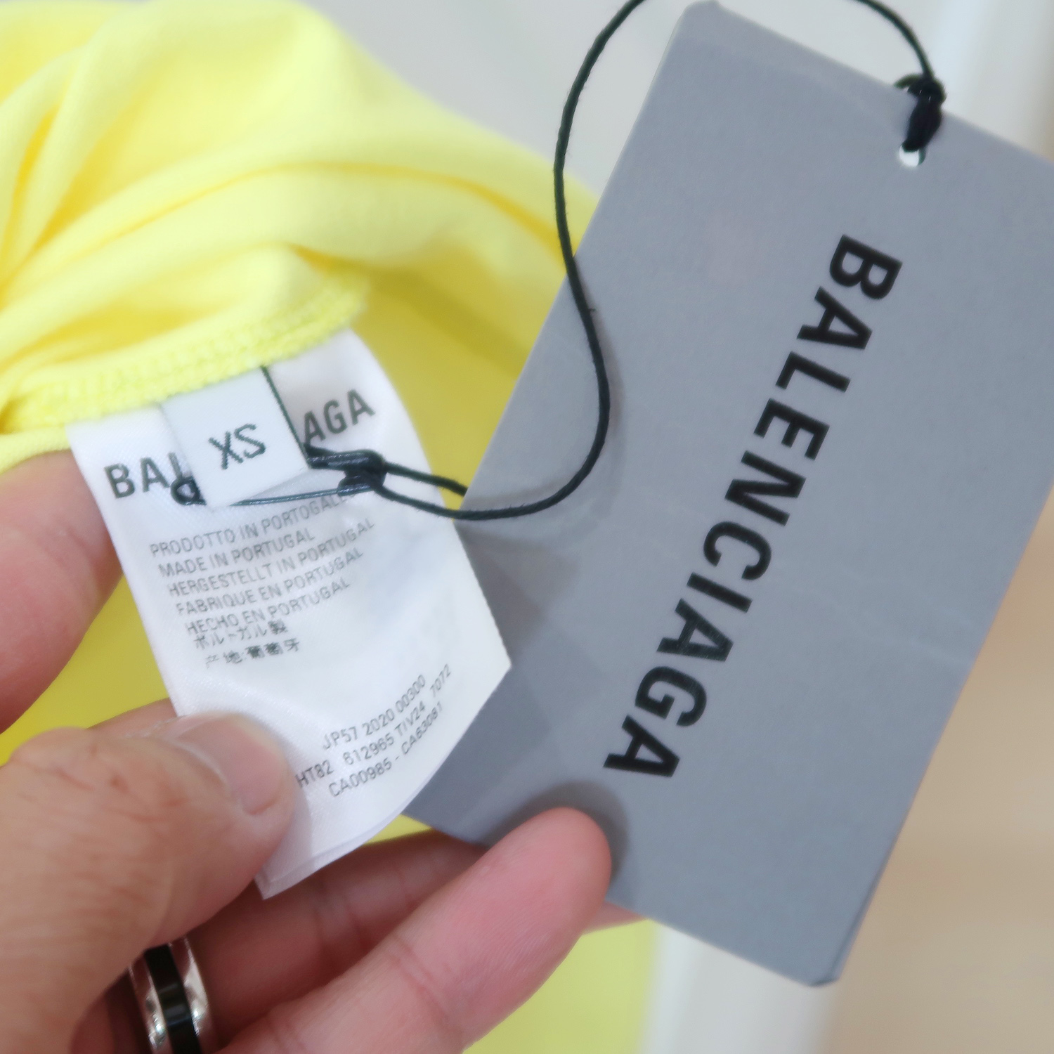 Balenciaga Yellow Crew Slogan Print T-shirt XS