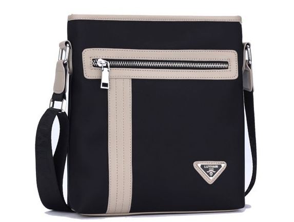 กระเป๋าสะพายข้าง ผู้ชาย ผ้าไนลอน ผสมหนัง ดีไซน์ วัยรุ่น เท่ ๆ กระเป๋าสะพาย ใส่ Ipad ได้ แบบสวย คลาสสิค แฟชั่นยุโรป สีน้ำเงิน ดำ น้ำตาล 264945