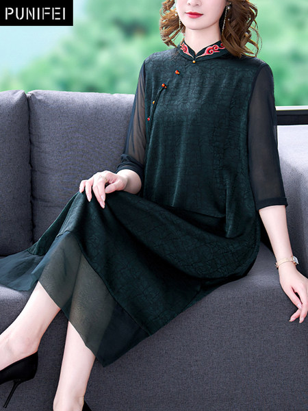 เดรสวัยผู้ใหญ่40-60ปี เดรสคุณแม่ ชุดเดรสทำงานวัยผู้ใหญ่ แบรนด์ MAMA DRESS