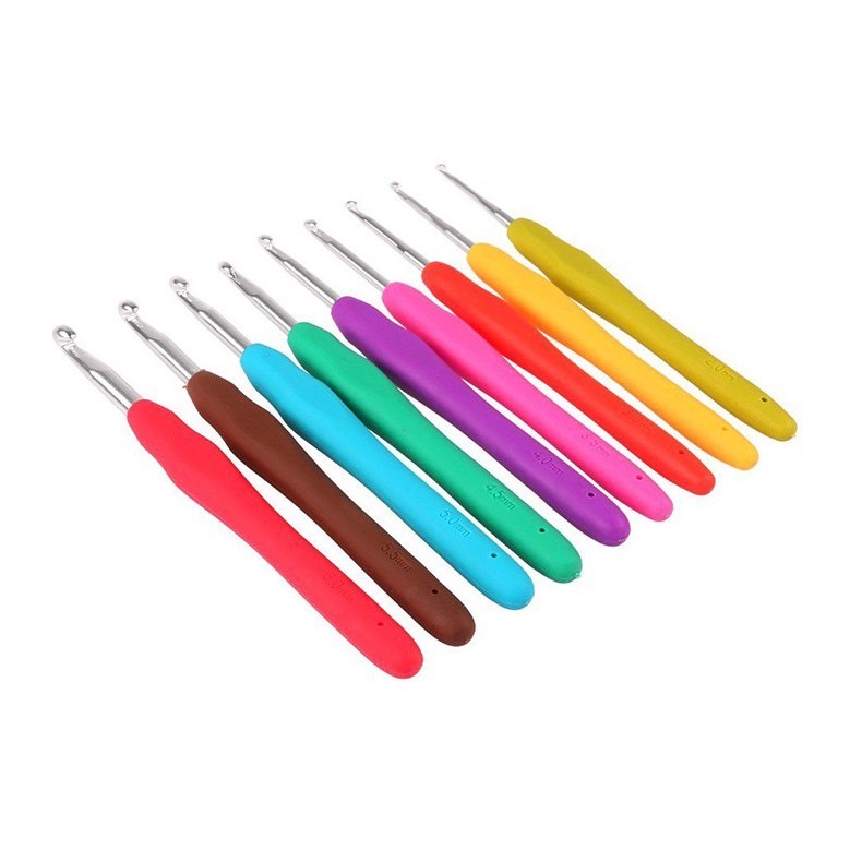 เข็มโครเชต์ด้ามซิลิโคน(แบบคละสี)