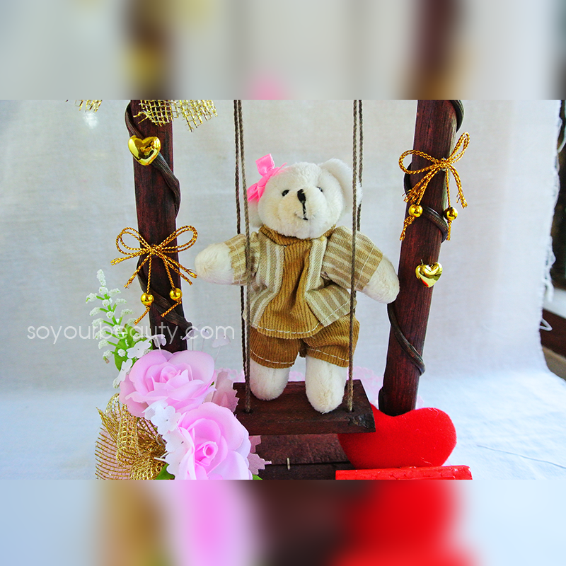 ของขวัญวันวาเลนไทน์ตุ๊กตาหมีชิงช้า I LOVE YOU