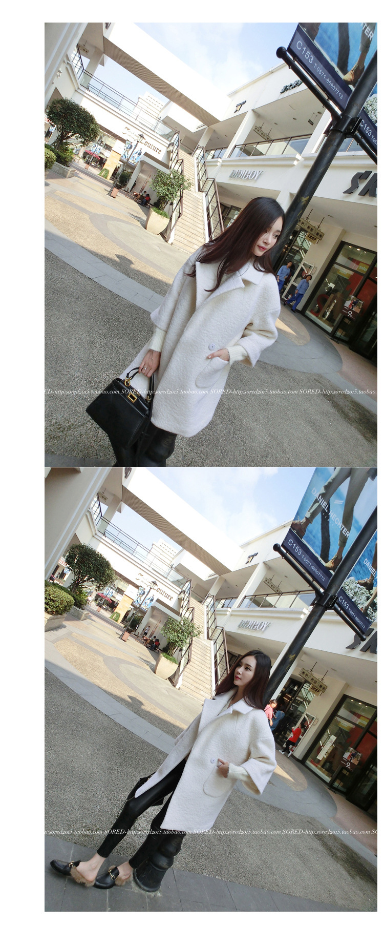 Over Coat ทรงโคล่ง ผ้าสำลีเนื้อเรียบสีขาว บุซับในกันลมกันหนาว พร้อมส่ง ขาว