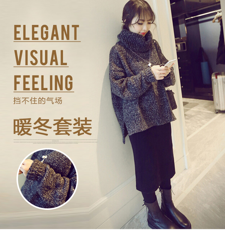 เสื้อไหมพรมคอเต่าตัวโคล่ง สีเทา ไหมพรมอุ่น ยืดได้เยอะ เรียบแต่เก๋