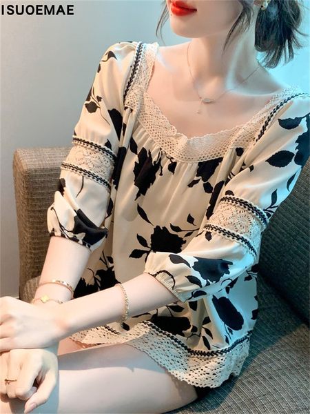 เสื้อลูกไม้ แขนสั้น