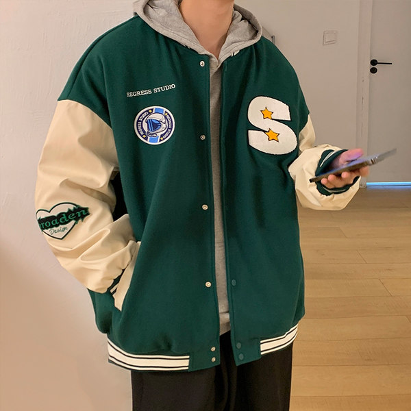 เสื้อแจ็คเก็ตเบสบอล เสื้อคลุม เสื้อแขนยาวสไตล์เกาหลี
