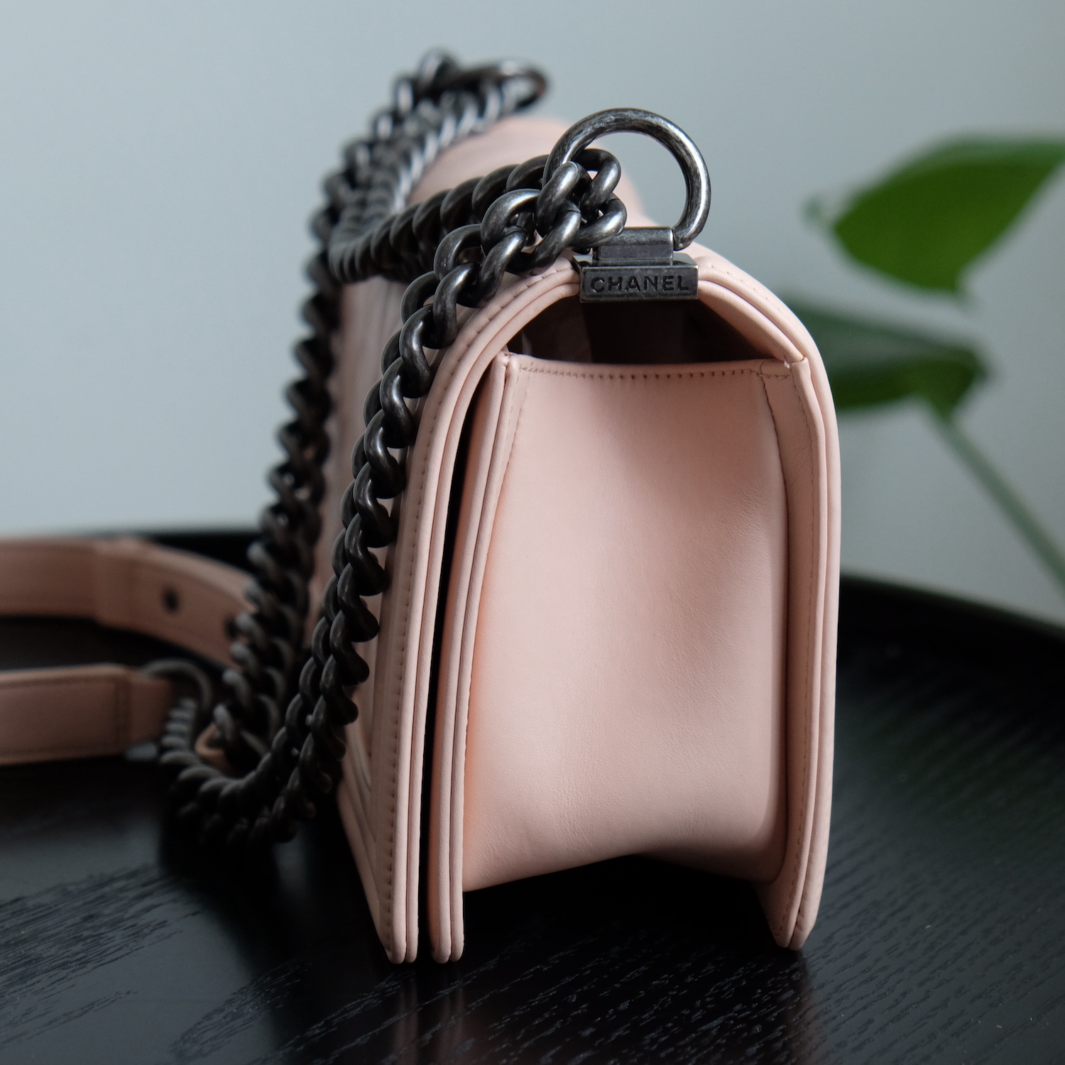 Chanel Nude Calf Leather Medium Boy 10" RHW