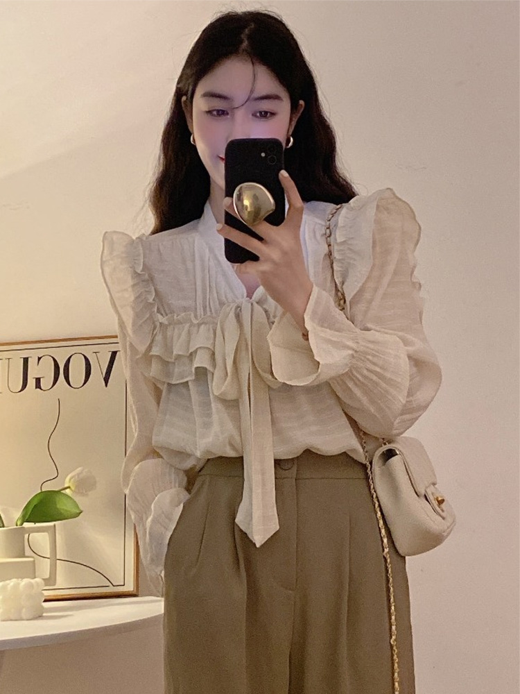 เสื้อลูกไม้ เสื้อเชิ้ตแขนยาว