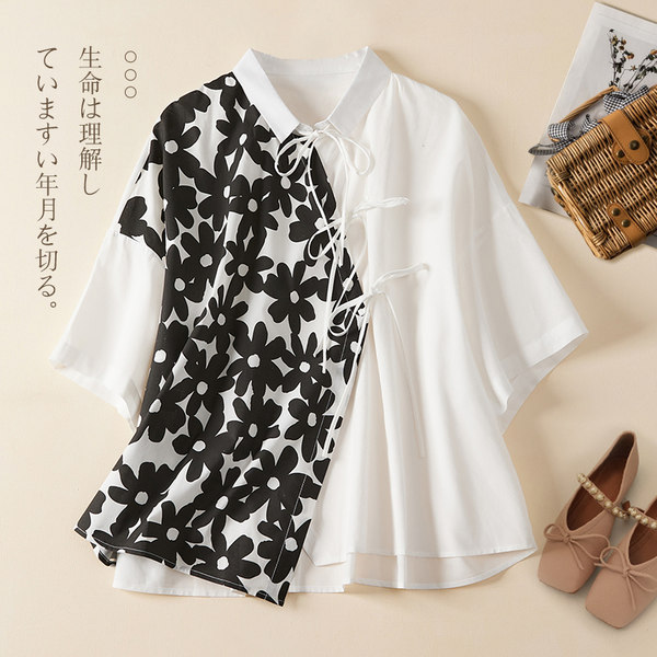 เสื้อลินินคนอ้วน เสื้อทีเชิ้ตคนอ้วนผู้หญิง เสื้อทีเชิ้ตตัวใหญ่ By Literary Plus size