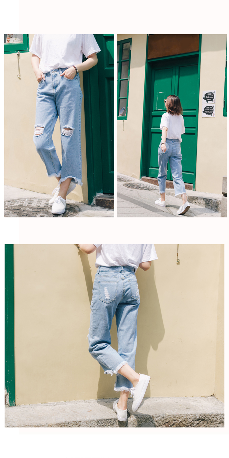 กางเกงยีนส์ แต่งขาดๆ แนวๆ เท่ๆ พร้อมส่ง same pic