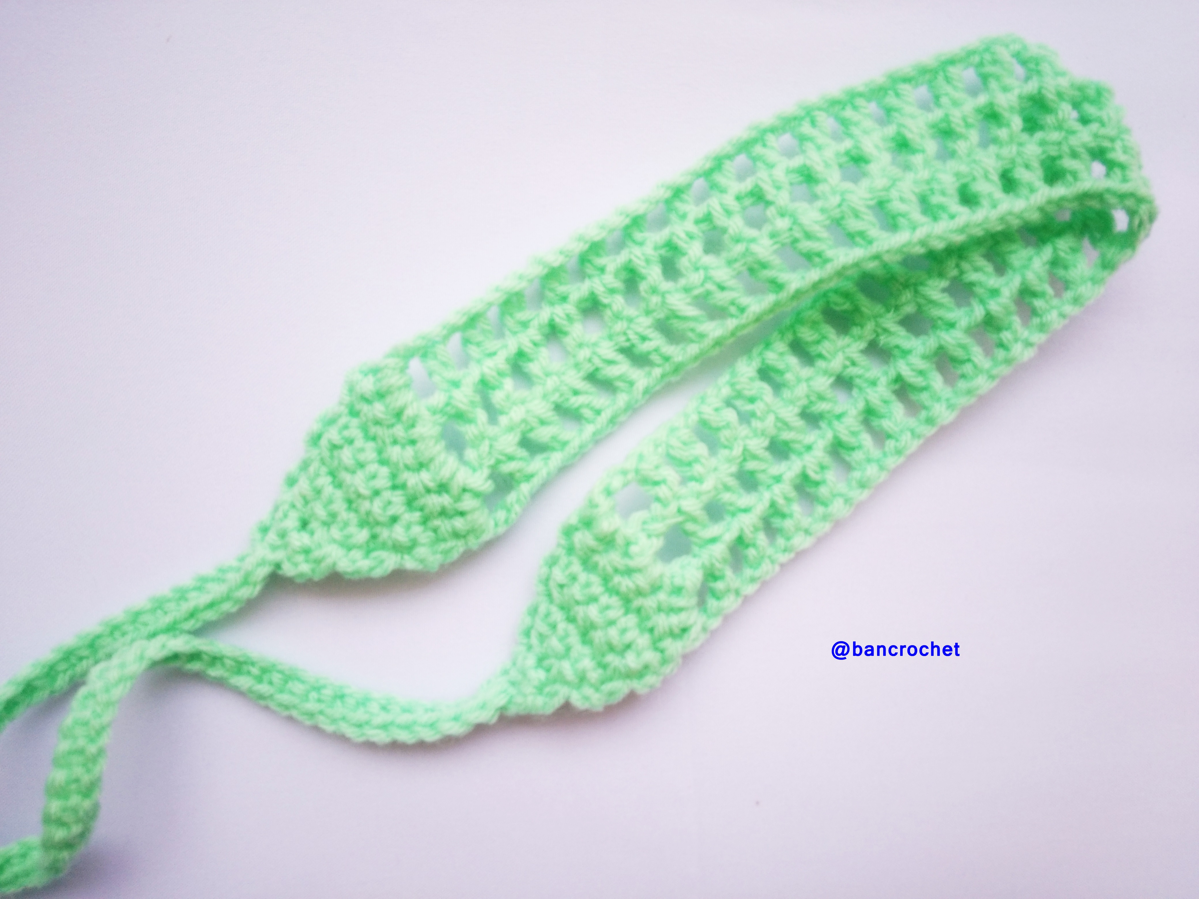 Bancrochet ที่คาดผมถักโครเชต์ crochet headband เขียวมิ้นท์ 1-1.5*13 inch