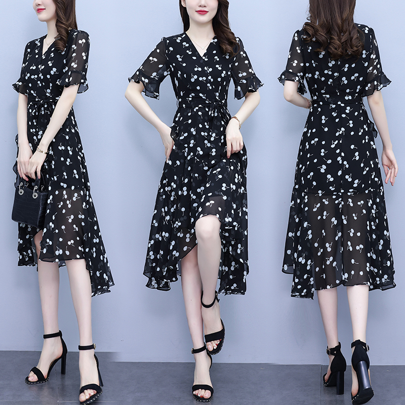 เดรสแขนสั้น มีไซส์ L-4XLอก 38-47 นิ้ว ใส่ได้ทั้งสาวหุ่นดีน่ารักจนถึงสาวอวบพลัสไซส์