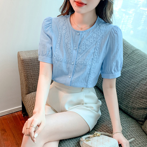 เสื้อลูกไม้ แขนสั้น