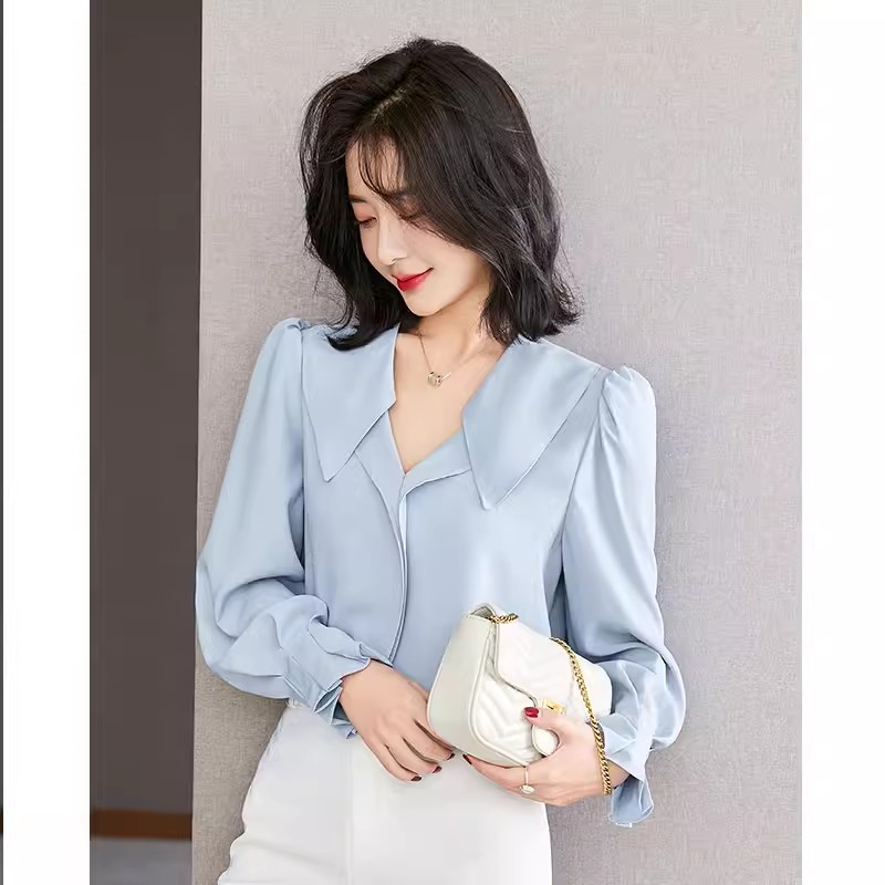เสื้อเชิ้ตผู้หญิงแขนยาว เสื้อเชิ้ตผู้หญิงใส่ทํางาน 390 บาทต่อชิ้น ฟรีค่าจัดส่ง
