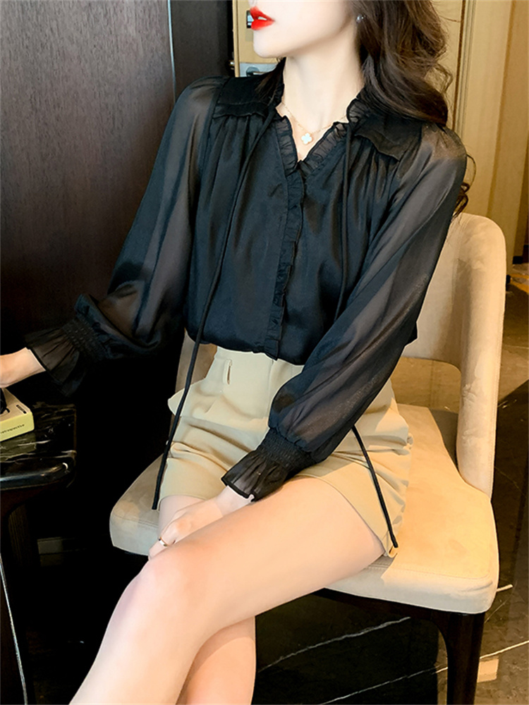 เสื้อลูกไม้ เสื้อเชิ้ตแขนยาว
