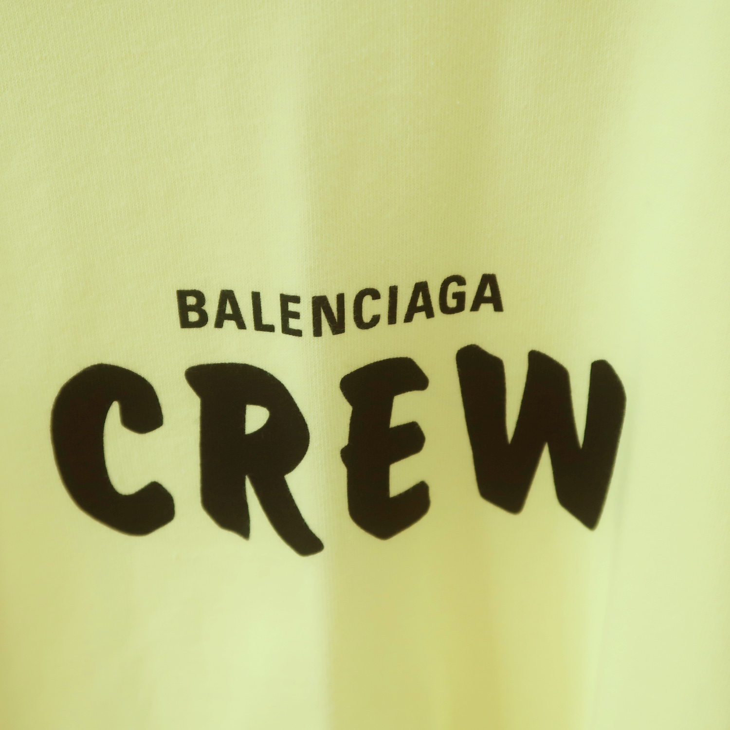 Balenciaga Yellow Crew Slogan Print T-shirt XS