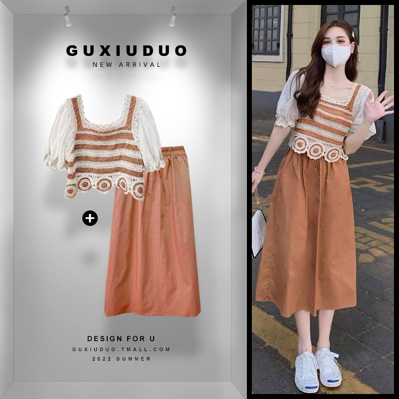 เดรสแขนสั้นมีไซส์L-4XLอก38-47นิ้ว