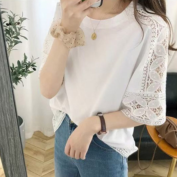 เสื้อลูกไม้ แขนสั้น