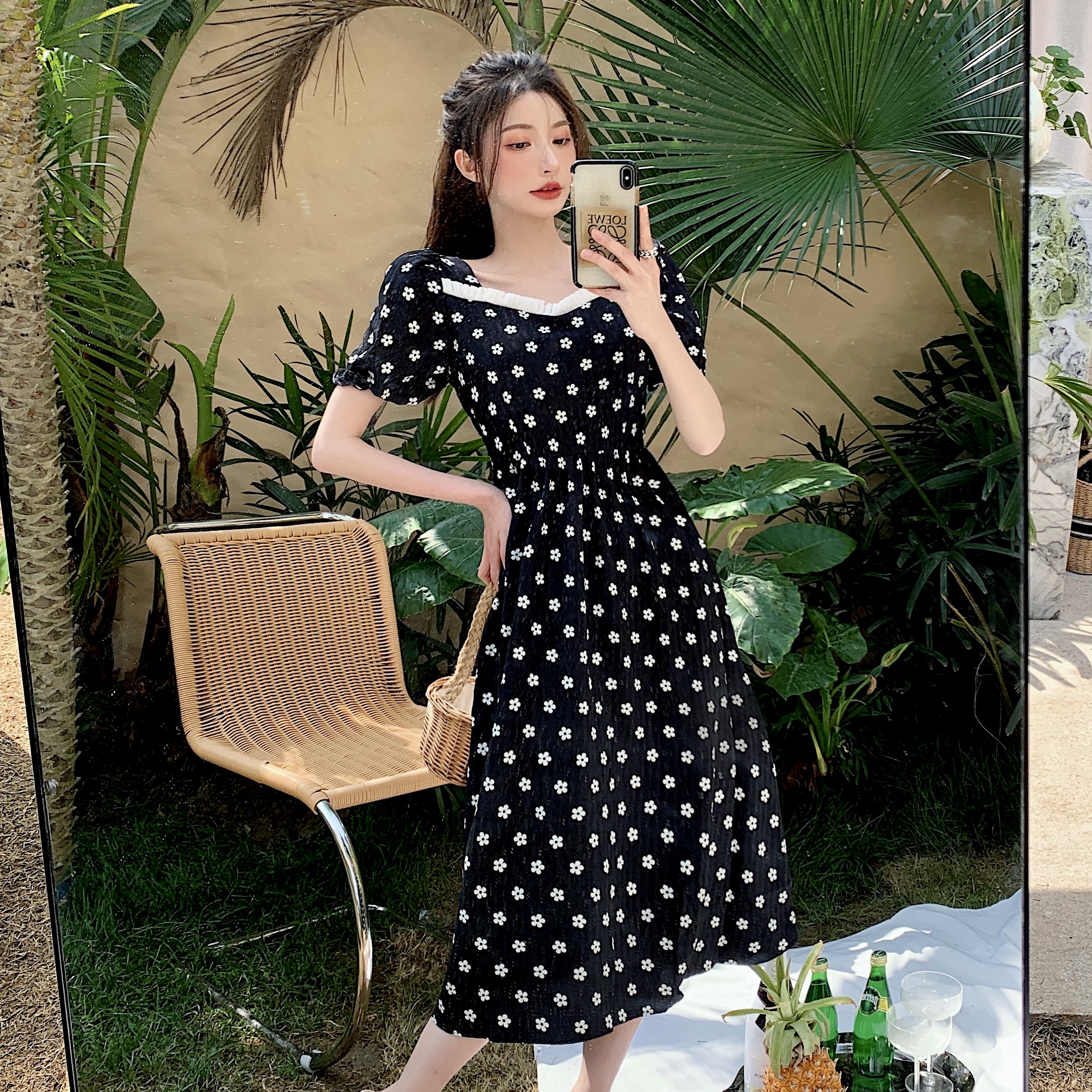 เดรสแขนสั้น มีไซส์ L-4XLอก 38-47 นิ้ว ใส่ได้ทั้งสาวหุ่นดีน่ารักจนถึงสาวอวบพลัสไซส์