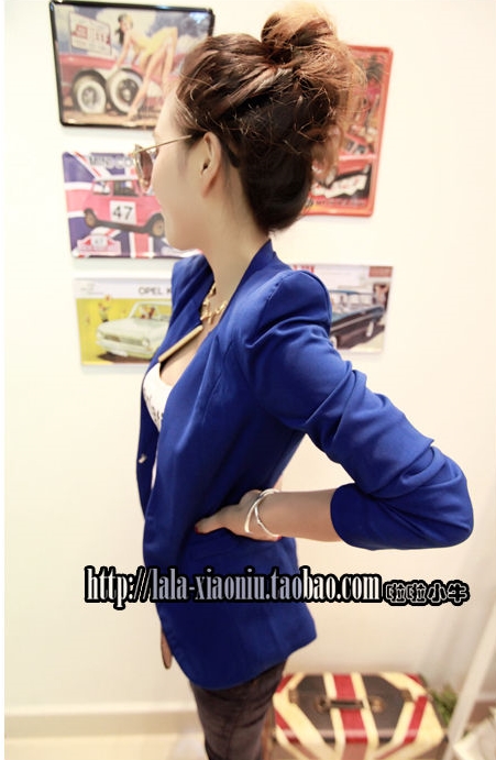 พร้อมส่ง - สีน้ำเงิน เสื้อสูท เก๋ๆ ทรงสวย blue