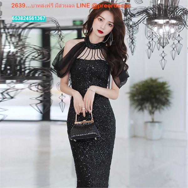 ชุดราตรี ราคาถูกสีดำ