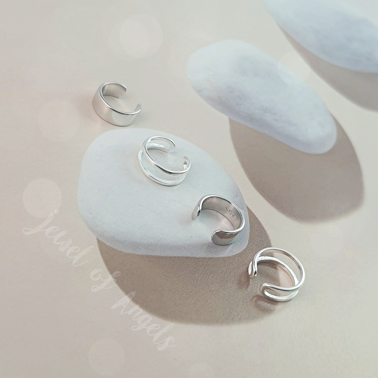 ต่างหูหนีบ Ear Cuff รุ่น Force เงินแท้S925 ต่างหูคลิปหนีบแฉก 2แบบ สีเงิน Silver925