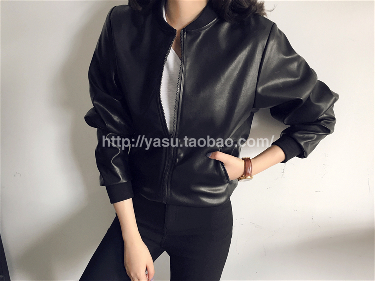 แจ็คเก็ตหนังเทียม ทรงสวย เท่ ดูดี เก๋ไก๋ พร้อมส่งเลยจ้า black