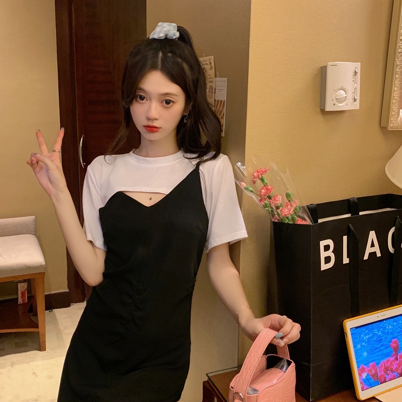 เดรสแขนสั้น มีไซส์ L-4XLอก 38-47 นิ้ว ใส่ได้ทั้งสาวหุ่นดีน่ารักจนถึงสาวอวบพลัสไซส์