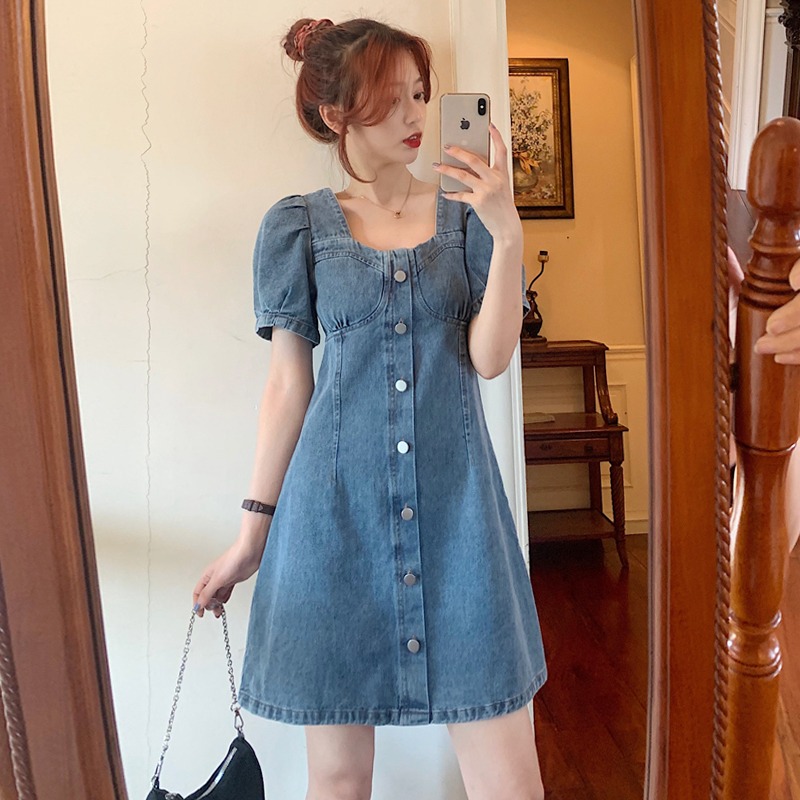 เดรสแขนสั้น มีไซส์ L-4XLอก 38-47 นิ้ว ใส่ได้ทั้งสาวหุ่นดีน่ารักจนถึงสาวอวบพลัสไซส์