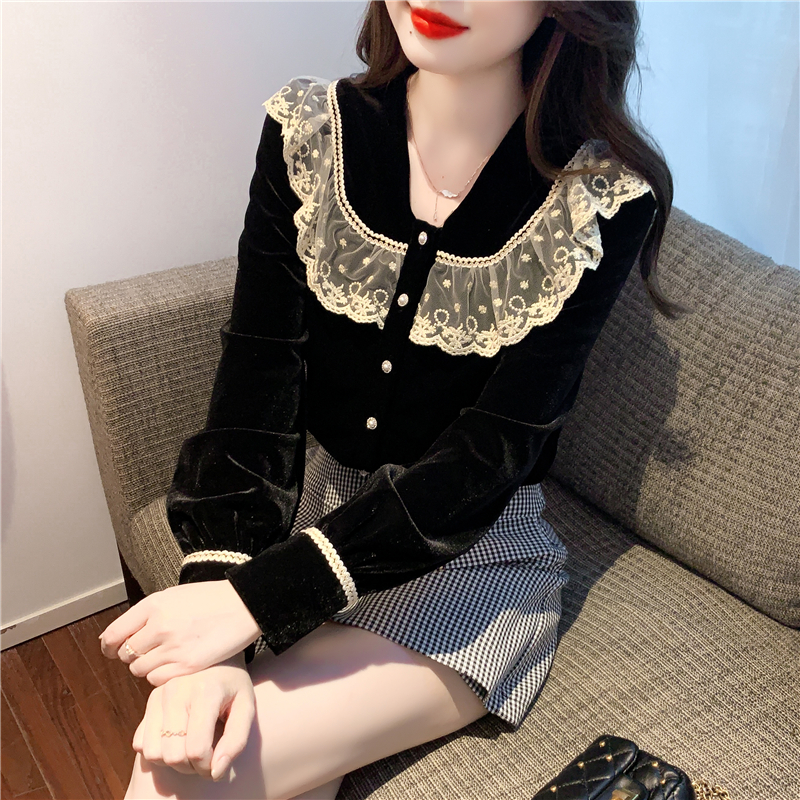 เสื้อลูกไม้ เสื้อเชิ้ตแขนยาว