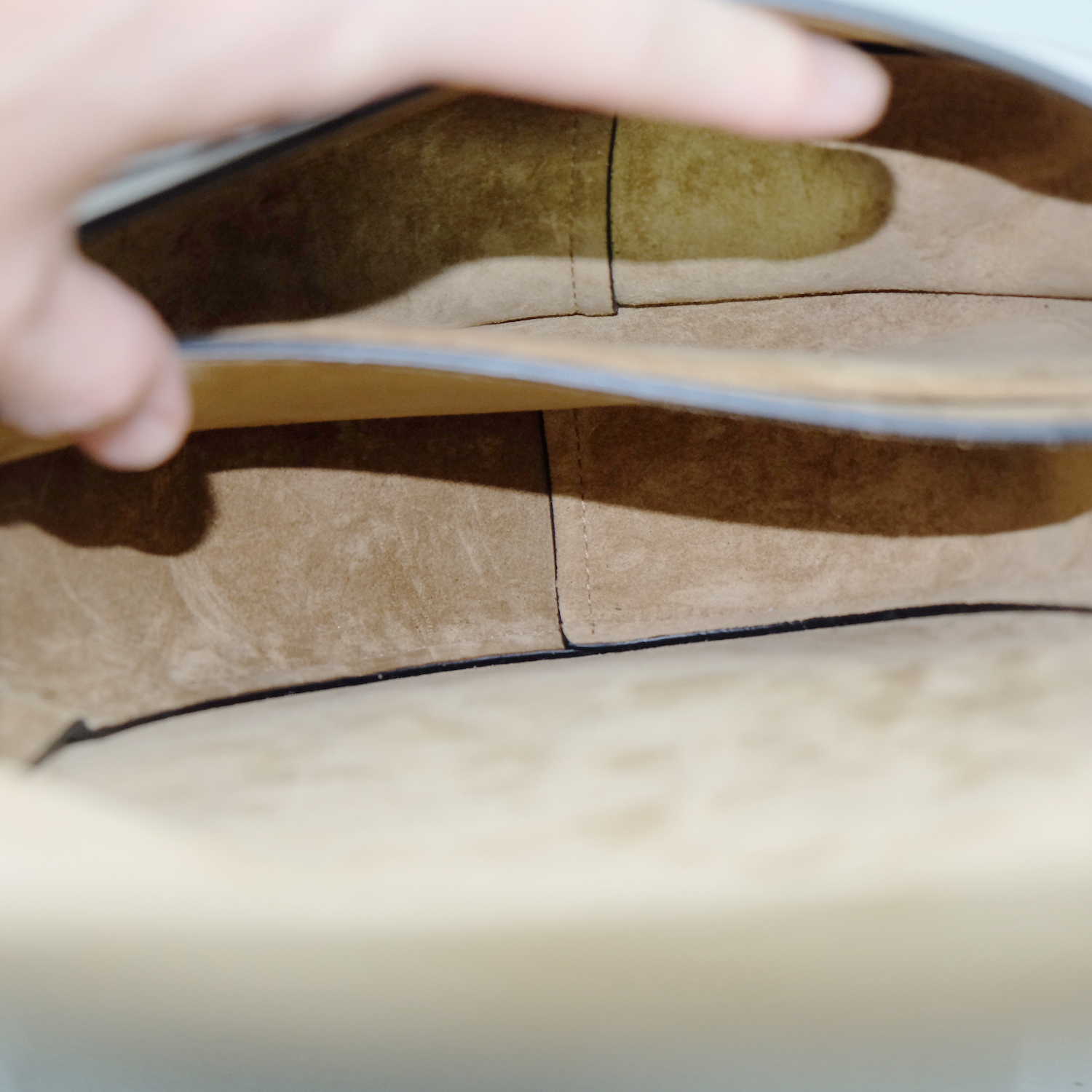 Loewe White/Khaki Calf Leather Small Gate