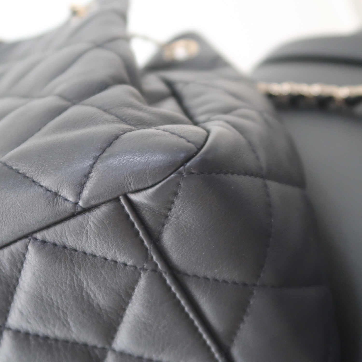 Chanel Black Lambskin Medium Drawstring GHW