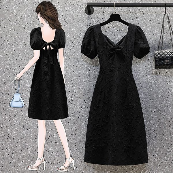 เดรสคนอ้วน เดรสสาวอวบ ชุดเดรสคนอ้วนวัยรุ่น สีดำ BY PLUS SIZE Girl